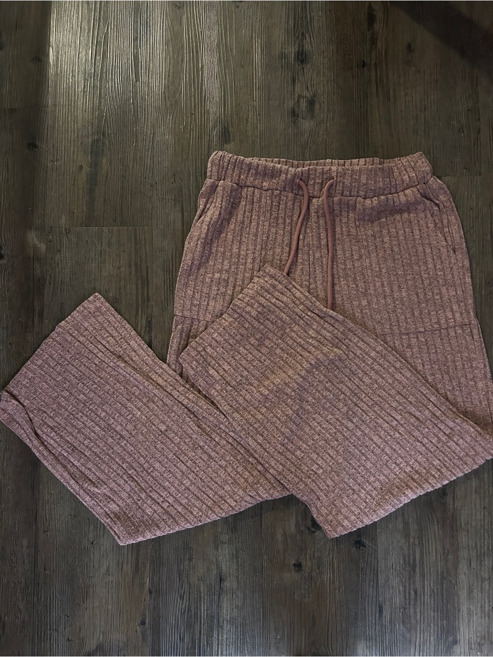 Ribbed Lounge Pants - Dusty Mauve